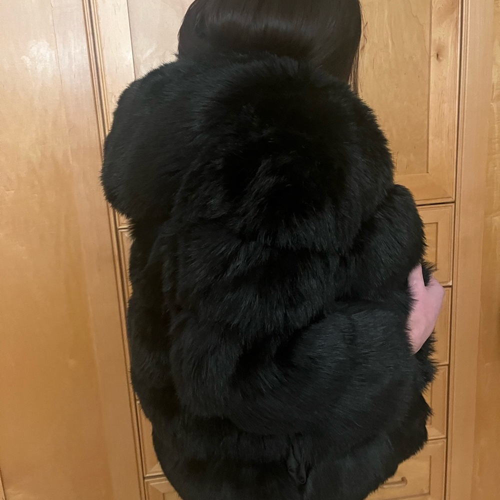 Black Fuzzy Jacket! - Picture 6 of 8